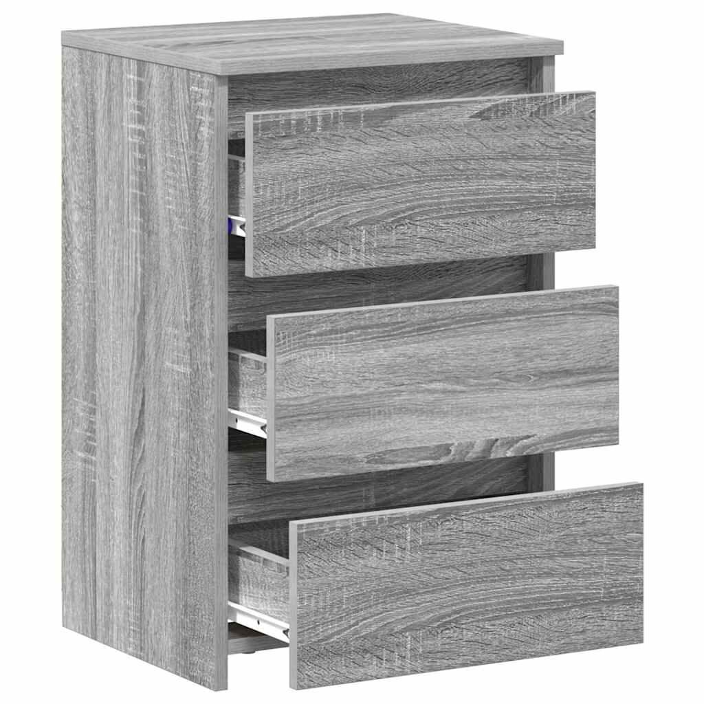 vidaXL Κομοδίνα 2 τεμ. Γκρι Sonoma 40x35x62,5 εκ. Επεξεργασμένο Ξύλο