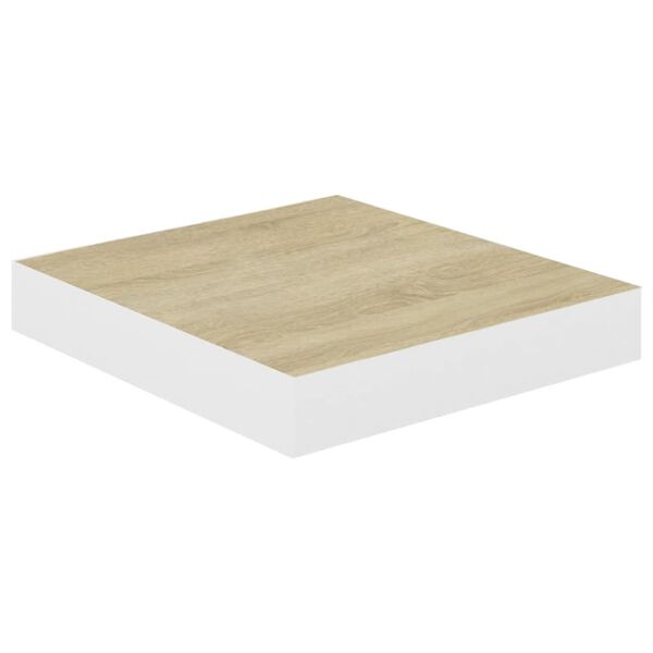 vidaXL Ράφια Τοίχου 2 τεμ. Δρυς και Άσπρο 23x23,5x3,8 εκ. MDF