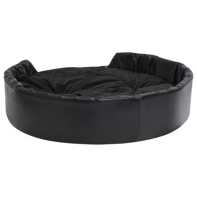 vidaXL Κρεβάτι Σκύλου Μαύρο 99 x 89 x 21 εκ. Βελουτέ/Συνθετικό Δέρμα