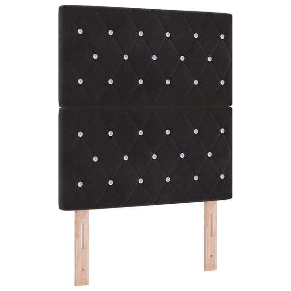 vidaXL Βελούδινο Κεφαλάρι Argyle με κεφαλάρι Μαύρο 80 cm Βελούδο