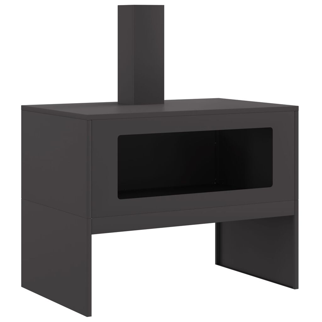 vidaXL Σόμπα με Καμινάδα Μαύρη 80x50x96 εκ Ατσάλι
