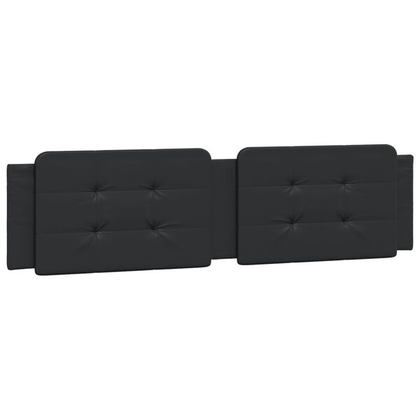 vidaXL Κρεβάτι με Στρώμα Μαύρο 160x200εκ.από Συνθετικό Δέρμα