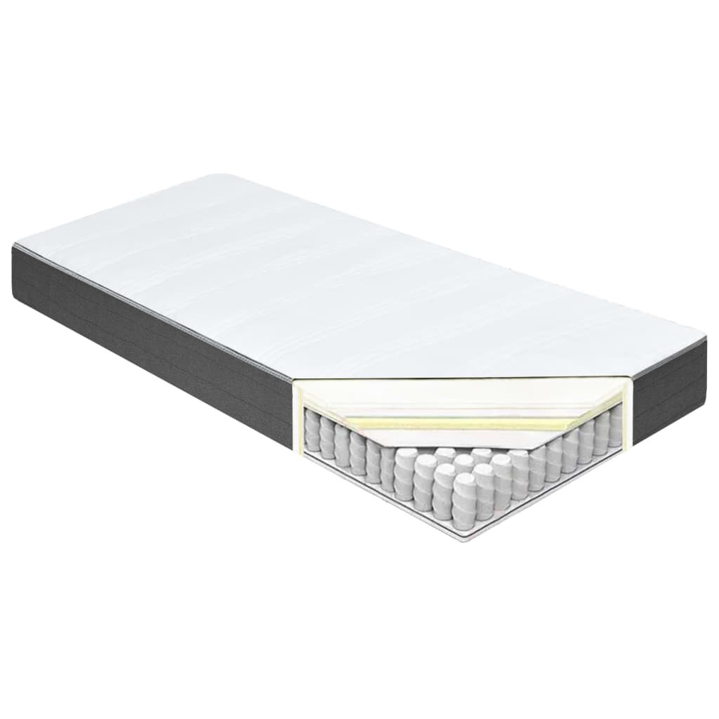 vidaXL Κρεβάτι Boxspring Σκούρο Γκρι 80 x 200 εκ. Υφασμάτινο