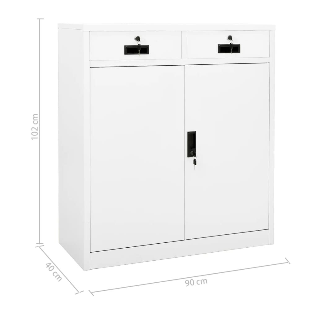 vidaXL Ντουλάπα Γραφείου Λευκή 90 x 40 x 102 εκ. Ατσάλινη