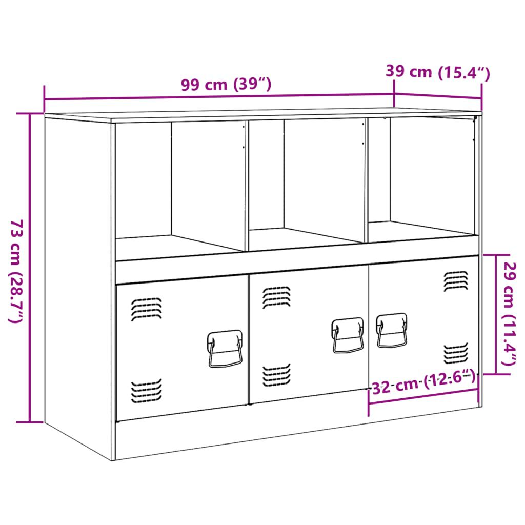 vidaXL Ντουλάπι Μαύρο 99x39x73 εκ. από Ατσάλι