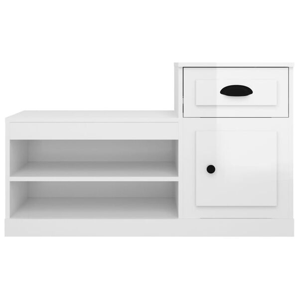 vidaXL Παπουτσοθήκη Γυαλιστερό Λευκό 100x42x60 εκ. Επεξεργασμένο Ξύλο