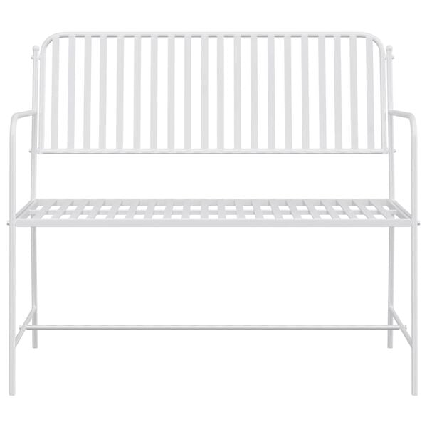 vidaXL Παγκάκι κήπου Λευκό 104 x 54 x 93εκ Ατσάλι