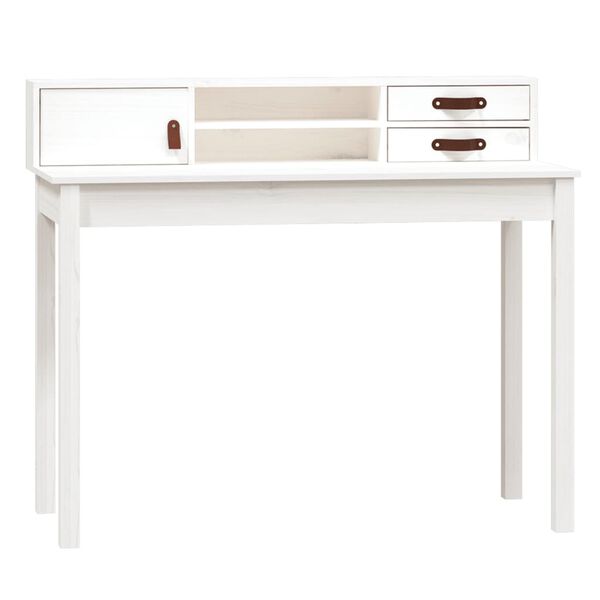 vidaXL Γραφείο Λευκό 110x50x93 εκ. από Μασίφ Ξύλο Πεύκου
