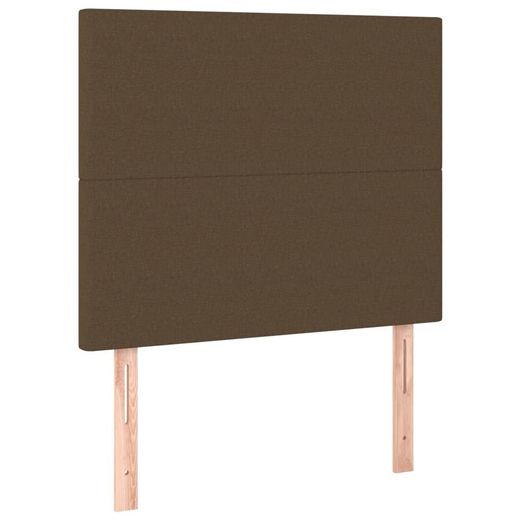 vidaXL Κρεβάτι Boxspring με Στρώμα & LED Σκ.Καφέ 120x200 εκ Υφασμάτινο