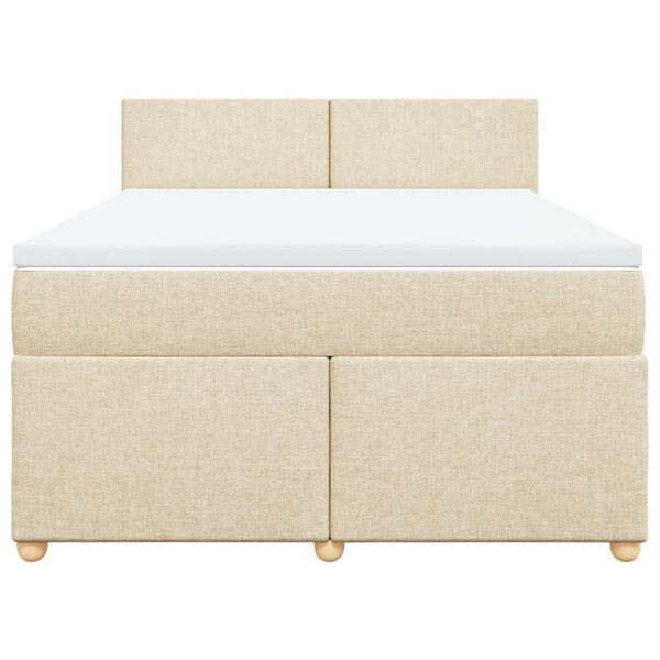 vidaXL &Kappa;&rho;&epsilon;&beta;ά&tau;&iota; Boxspring &mu;&epsilon; &Sigma;&tau;&rho;ώ&mu;&alpha; &Kappa;&rho;&epsilon;&mu; 160x200 &epsilon;&kappa;. &Upsilon;&phi;&alpha;&sigma;&mu;ά&tau;&iota;&nu;&omicron;