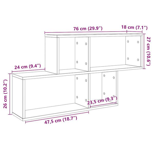 vidaXL Ράφι Τοίχου για Τεχνίτης Δρυς 100x18x53 εκ. Μοριοσανίδα