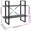 vidaXL Βιβλιοθήκη με 2 Ράφια Γκρι 80 x 30 x 70 εκ. Μασίφ Ξύλο Πεύκου