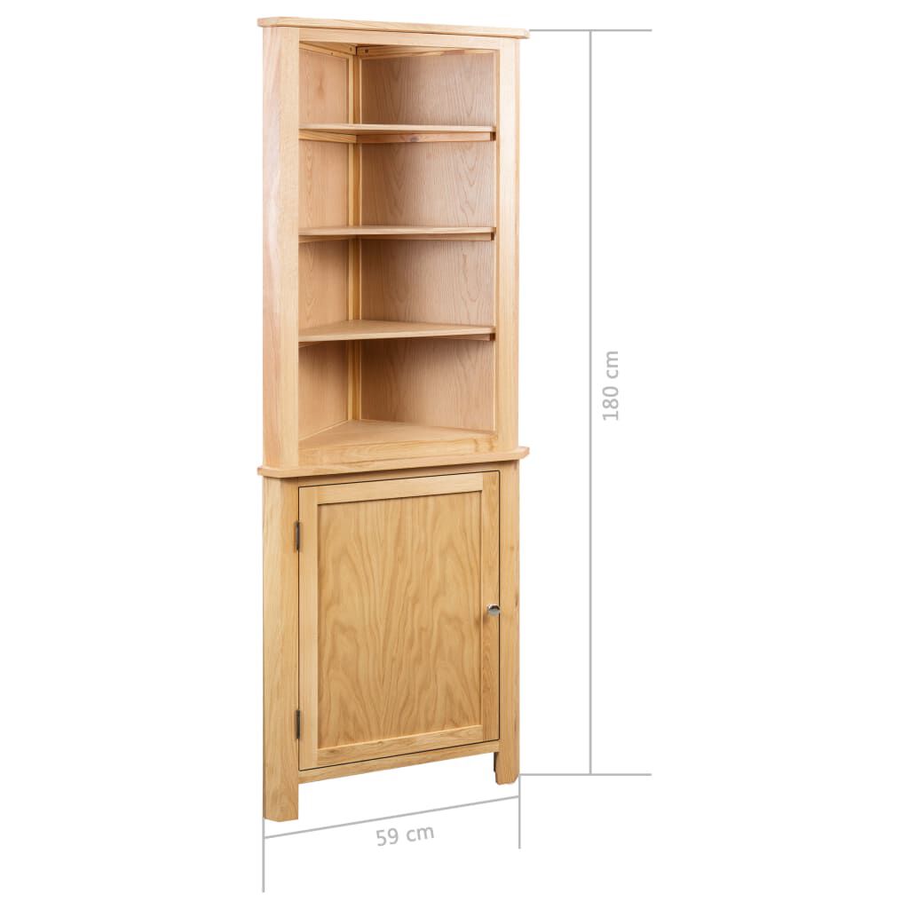 vidaXL Έπιπλο/Ντουλάπι Γωνιακό 59 x 36 x 180 εκ. από Μασίφ Ξύλο Δρυός