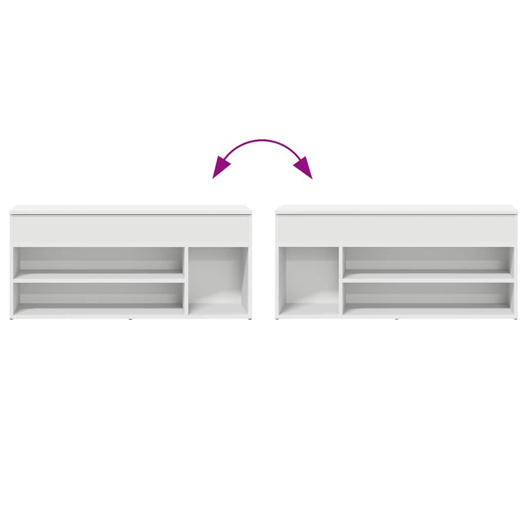 Πάγκος παπουτσιών vidaXL Λευκό 102x30,5x45 cm Κατασκευασμένο ξύλο