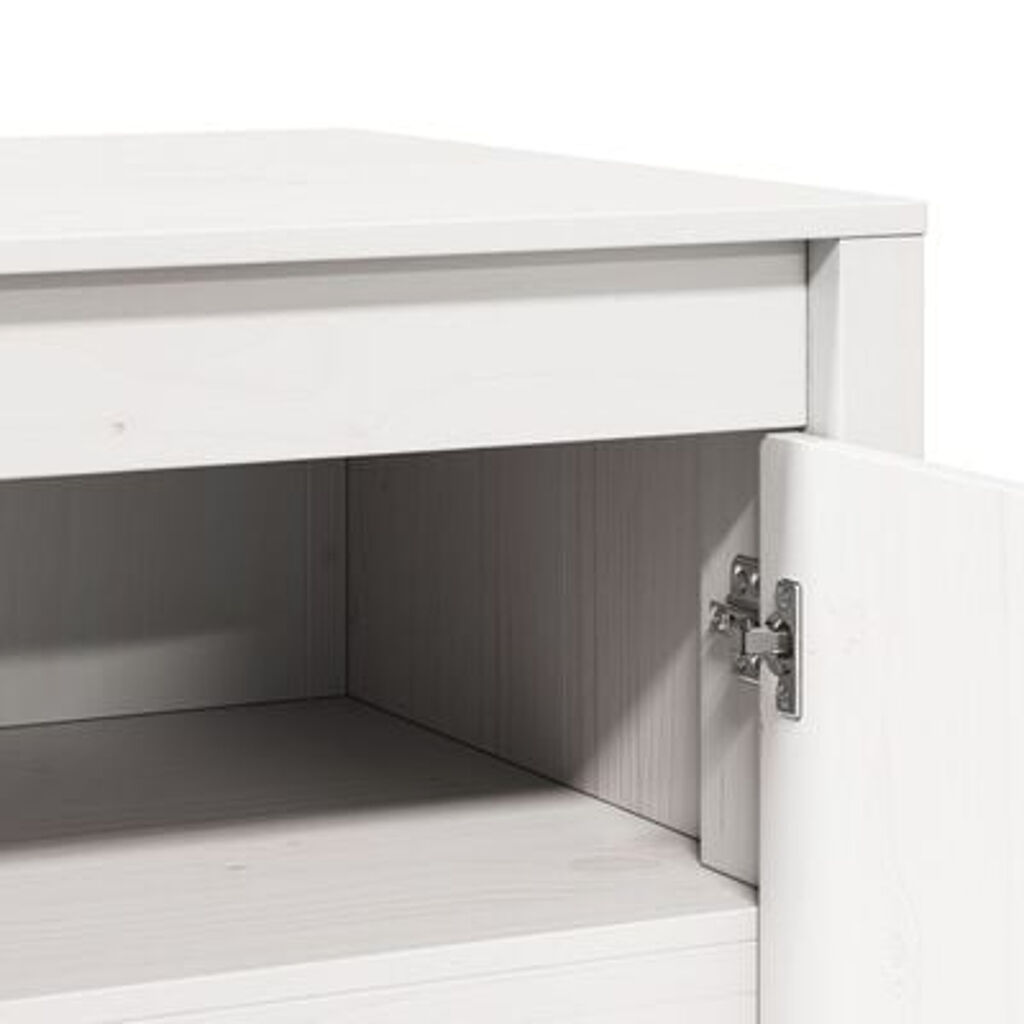 vidaXL Ντουλάπι Εξωτερικής Κουζίνας Λευκό 106x55x64 εκ. Μασίφ Ξύλο Πεύκου