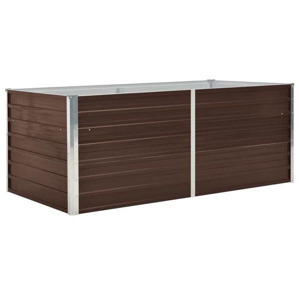vidaXL Ζαρντινιέρα Ψηλή Καφέ 160 x 80 x 45 εκ. Γαλβανισμένος Χάλυβας