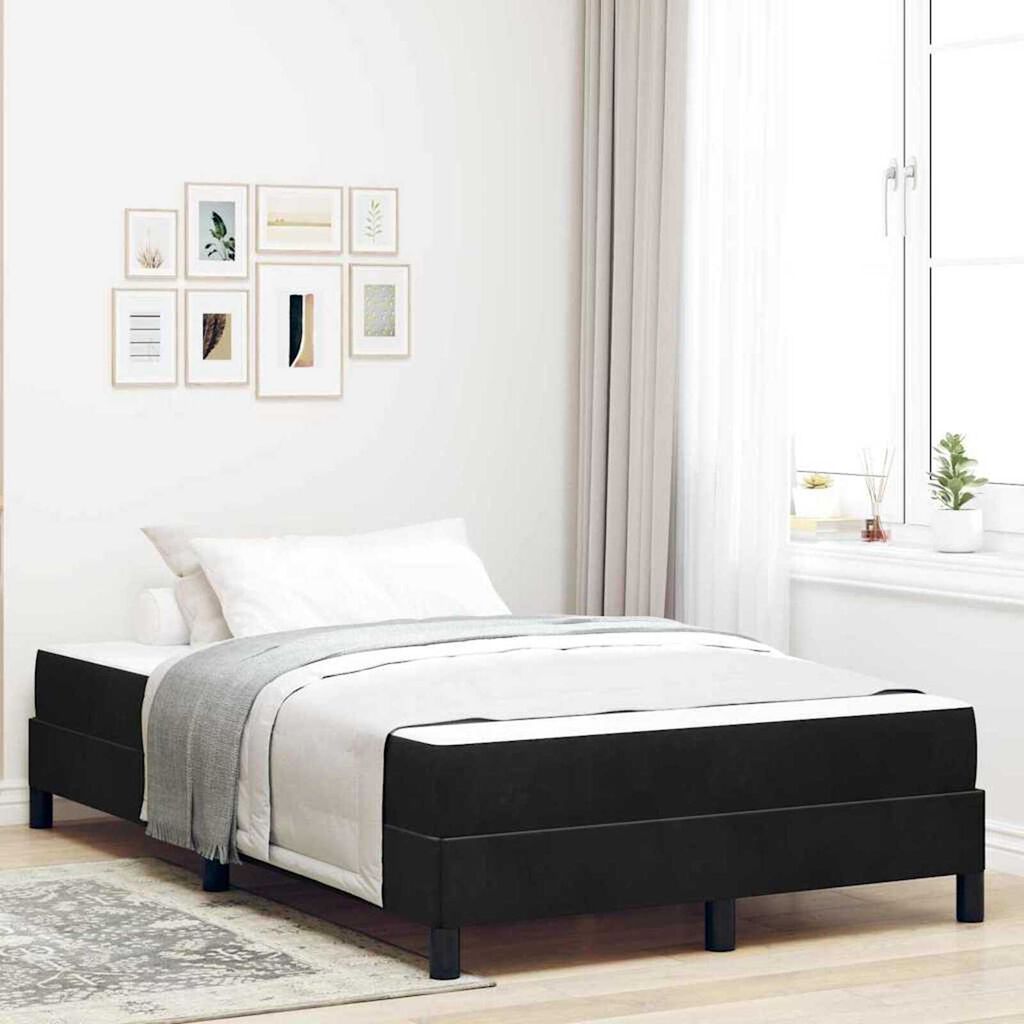 vidaXL Κρεβάτι box spring με στρώμα Μαύρο 120 x 200 cm Βελούδο