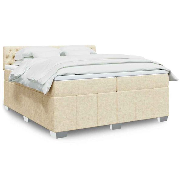 vidaXL &Kappa;&rho;&epsilon;&beta;ά&tau;&iota; Boxspring &mu;&epsilon; &Sigma;&tau;&rho;ώ&mu;&alpha; &Kappa;&rho;&epsilon;&mu; 200x200 &epsilon;&kappa;. &Upsilon;&phi;&alpha;&sigma;&mu;ά&tau;&iota;&nu;&omicron;