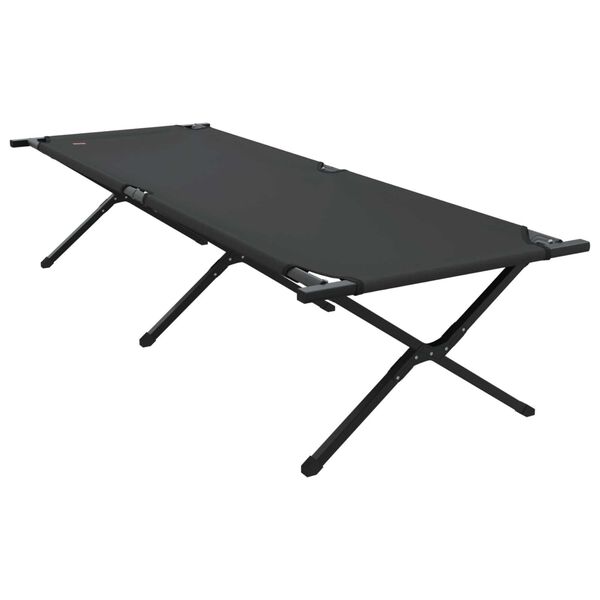 vidaXL Αναδιπλούμενο Κρεβάτι Κάμπινγκ 2 pcs Μαύρο Ύφασμα Oxford