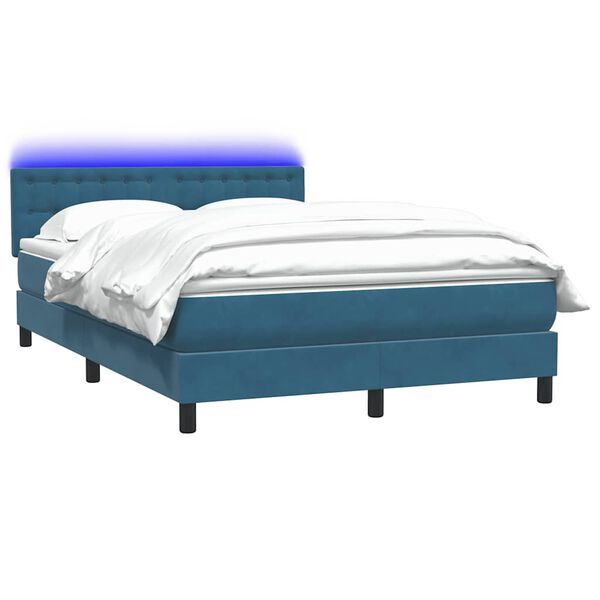 vidaXL &Kappa;&rho;&epsilon;&beta;ά&tau;&iota; Boxspring &mu;&epsilon; &Sigma;&tau;&rho;ώ&mu;&alpha; & LED &Sigma;&kappa;&omicron;ύ&rho;&omicron; &Mu;&pi;&lambda;&epsilon; 140x210 &epsilon;&kappa;. &Beta;&epsilon;&lambda;&omicron;ύ&delta;&iota;&nu;&omicron;