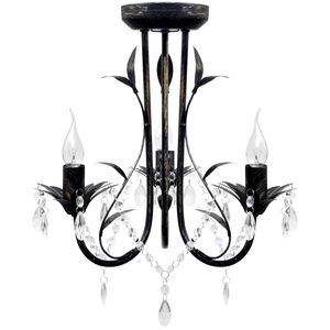 Πολυέλαιος Στυλ Art Noveau Μαύρος Μεταλλικός με Κρυστάλλινες Χάντρες