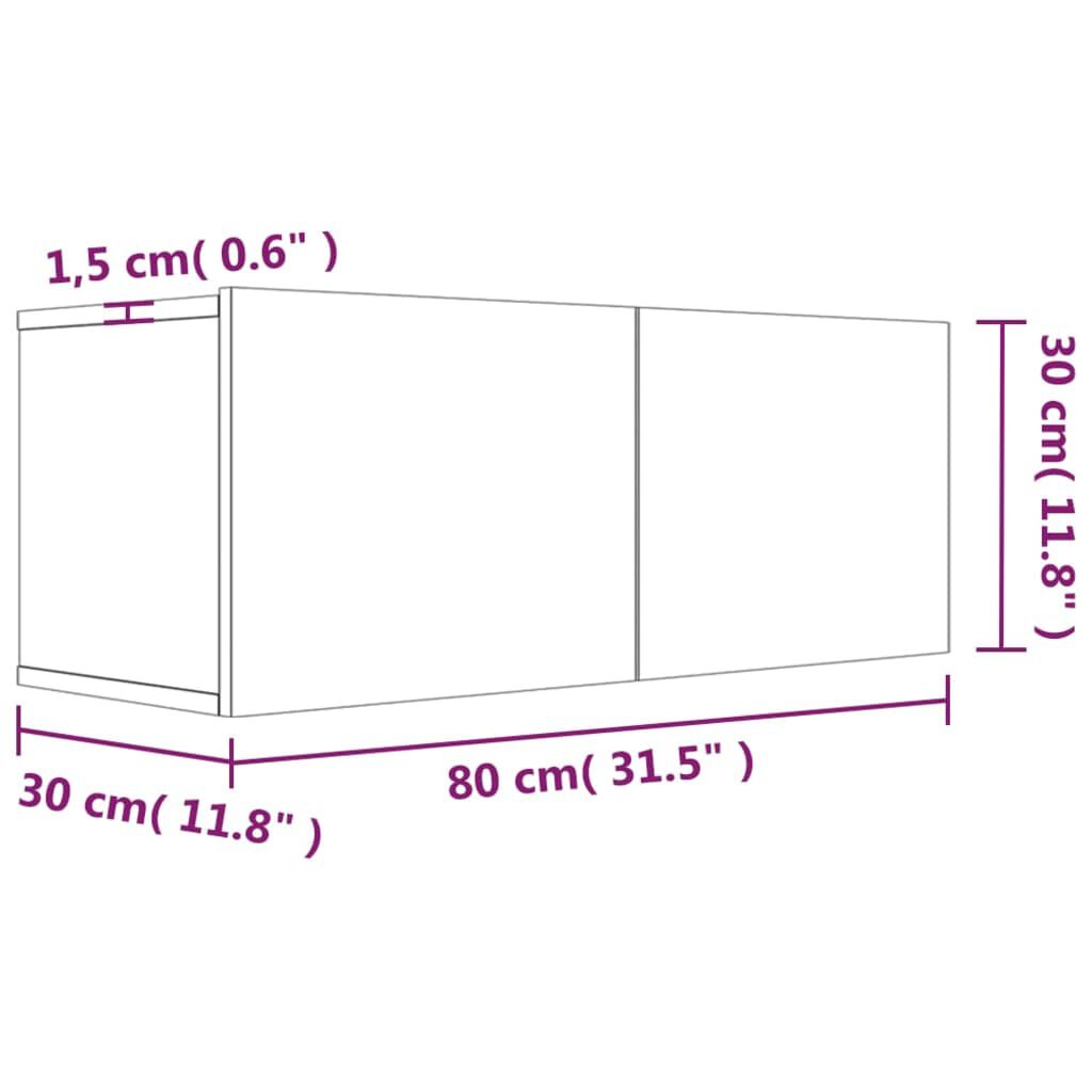 vidaXL Έπιπλο Τηλεόρασης Καφέ Δρυς 80x30x30 εκ. Επεξεργασμένο Ξύλο