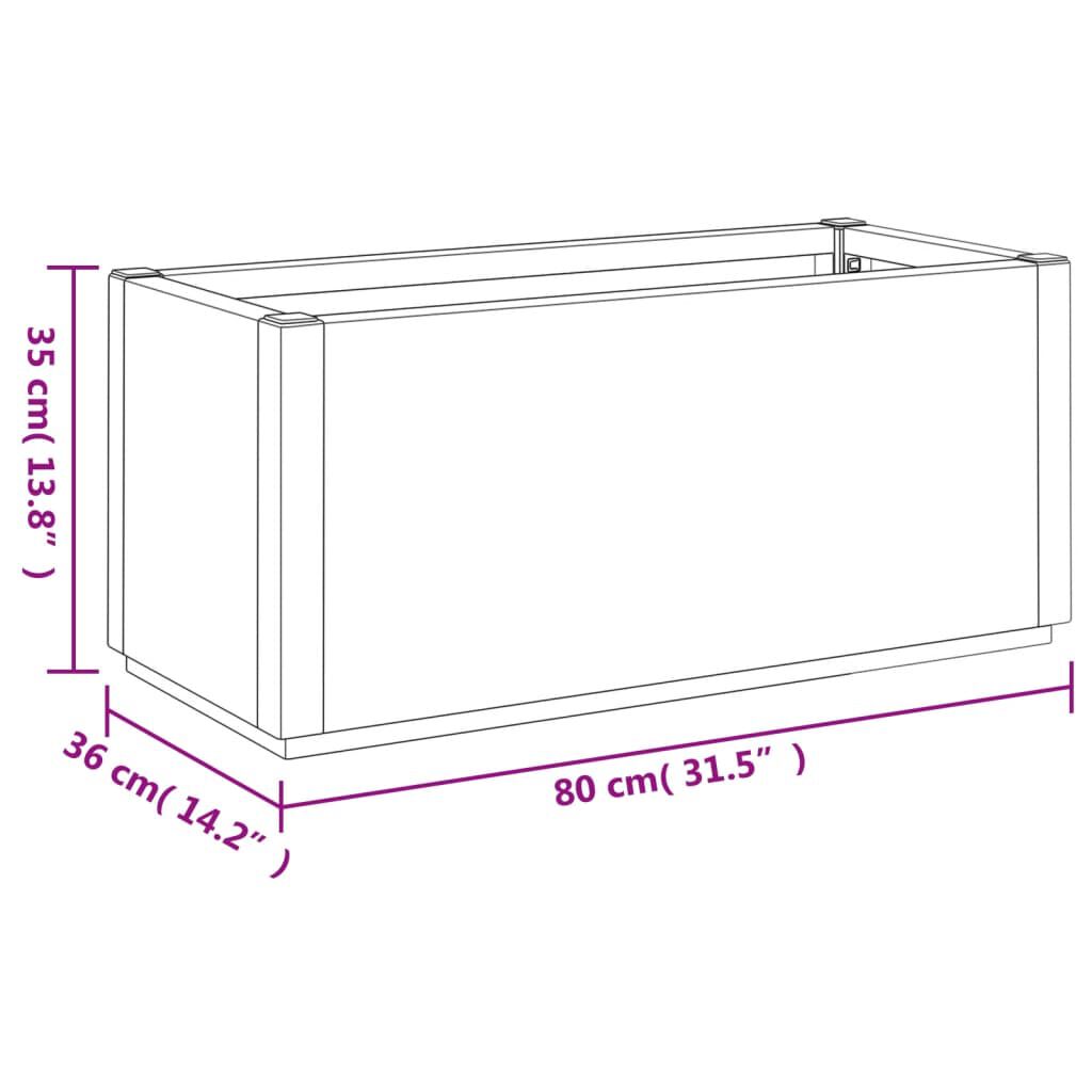 vidaXL Ζαρντινιέρα Κήπου Σκούρο Γκρι 80x36x35 εκ. Πολυπροπυλένιο