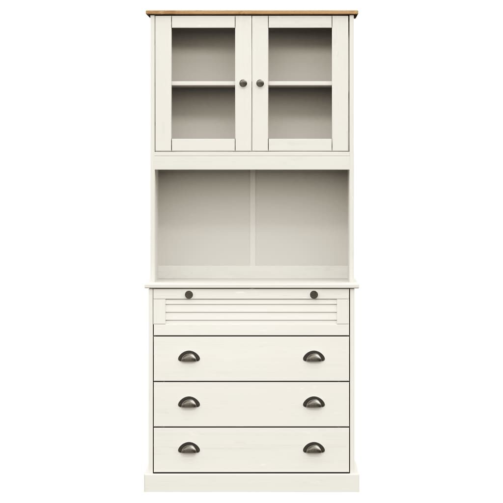 vidaXL Βιτρίνα VIGO Λευκή 80 x 40 x 176 εκ. από Μασίφ Ξύλο Πεύκου