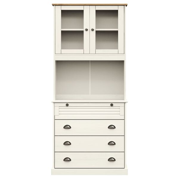 vidaXL Βιτρίνα VIGO Λευκή 80 x 40 x 176 εκ. από Μασίφ Ξύλο Πεύκου