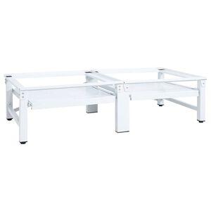 vidaXL Βάση Πλυντηρίου και Στεγνωτηρίου Διπλή με Συρόμενα Ράφια Λευκή