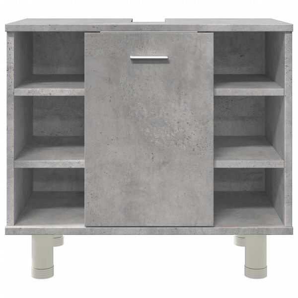 vidaXL Ντουλάπι Νιπτήρα Γκρι Σκυροδέματος 60x32x53,5 εκ. Επεξ. Ξύλο