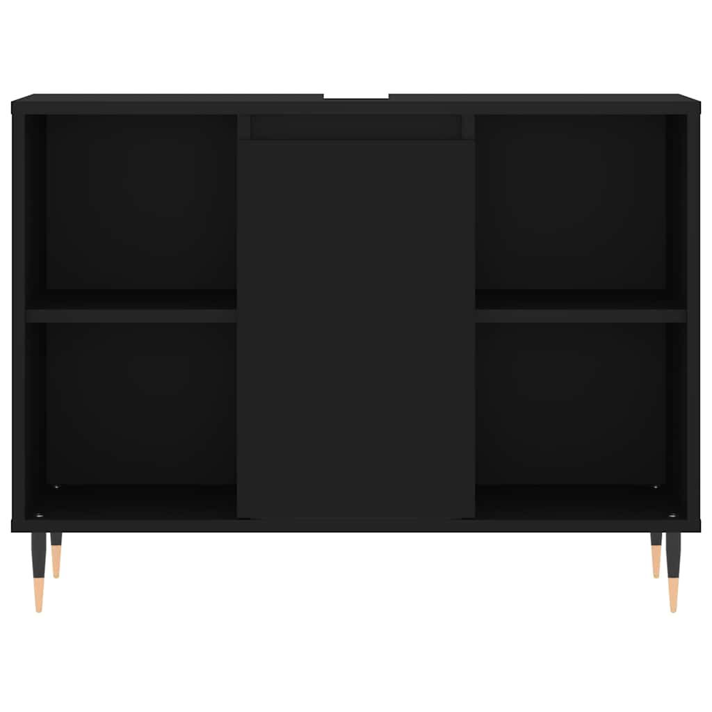vidaXL Ντουλάπι Μπάνιου Μαύρο 80 x 33 x 60 εκ. από Επεξεργασμένο Ξύλο