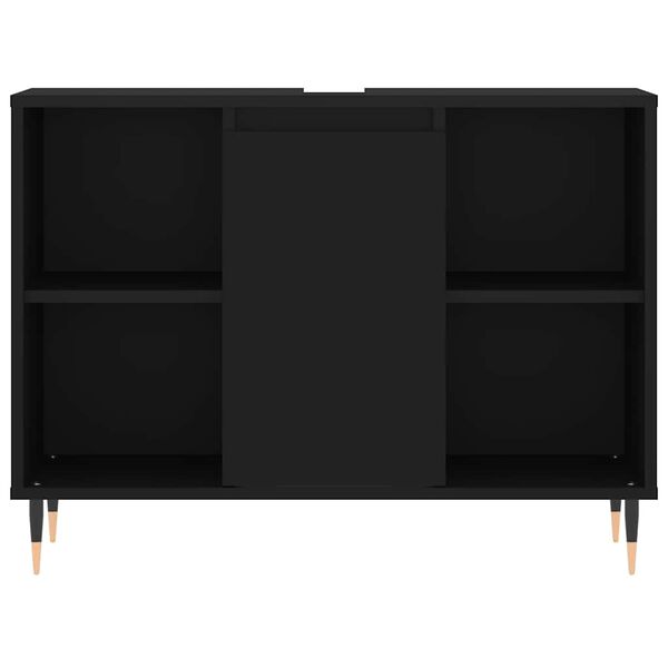 vidaXL Ντουλάπι Μπάνιου Μαύρο 80 x 33 x 60 εκ. από Επεξεργασμένο Ξύλο