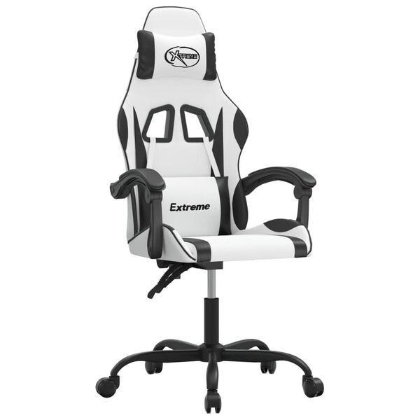 vidaXL Καρέκλα Gaming Λευκό/Μαύρο από Συνθετικό Δέρμα