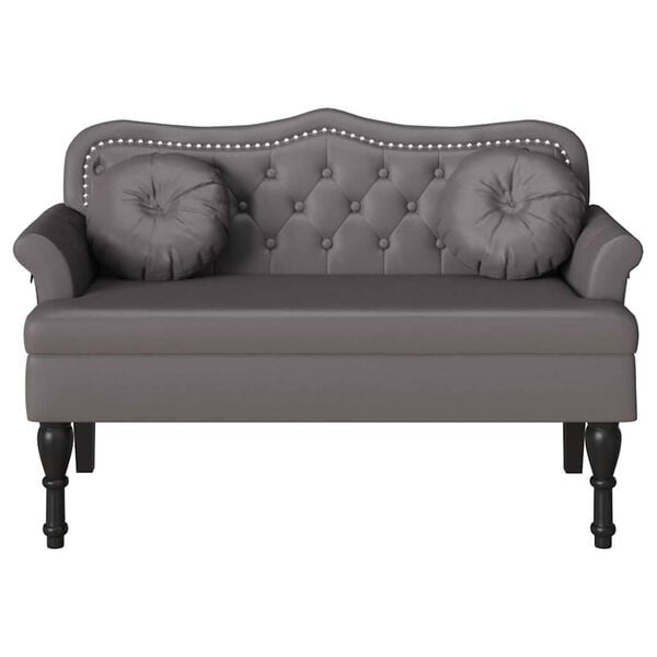 vidaXL Καναπές Chesterfield Γκρι 120,5 x 65 x 75 εκ. Τεχνητό Δέρμα