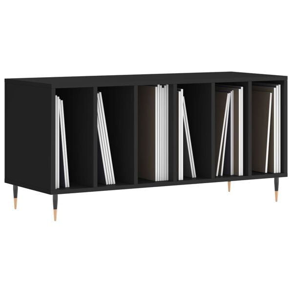 vidaXL Έπιπλο Δίσκων Μαύρο 100 x 38 x 48 εκ. από Επεξεργασμένο Ξύλο