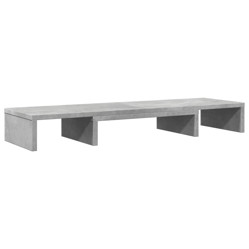 vidaXL Βάση Οθόνης Ρυθμιζ. Γκρι Σκυρ. 80x24x10,5 εκ. Επεξεργ. Ξύλο