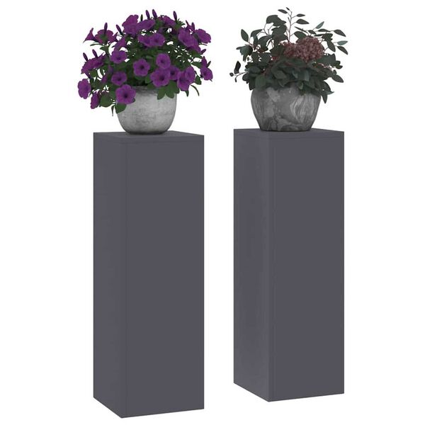 vidaXL Στήριξη φυτών 2 pcs Ανθρακί 24 x 24 x 75 εκ. Ατσάλι
