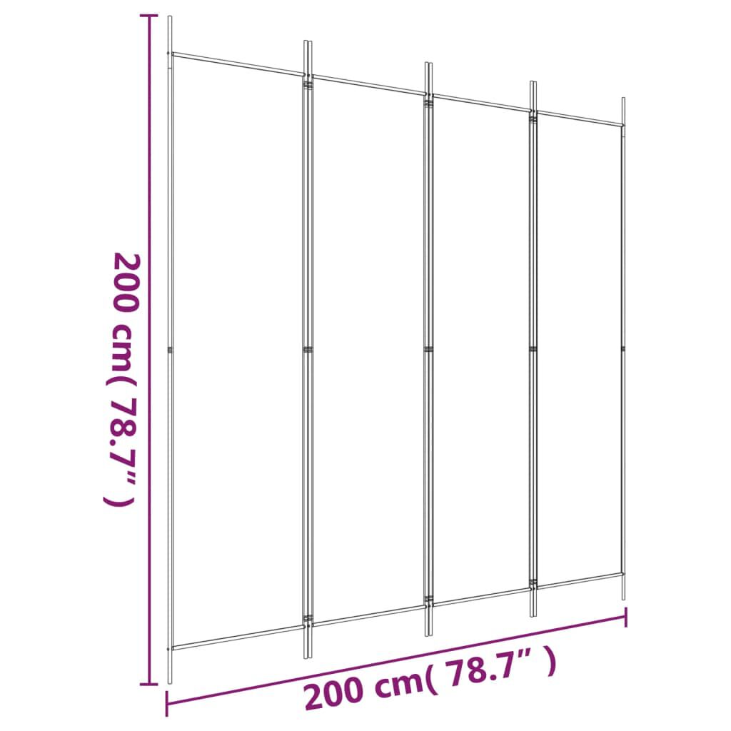 vidaXL Διαχωριστικό Δωματίου με 4 Πάνελ Καφέ 200x200 εκ. από Ύφασμα