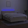 vidaXL &Kappa;&rho;&epsilon;&beta;ά&tau;&iota; Boxspring &mu;&epsilon; &Sigma;&tau;&rho;ώ&mu;&alpha; & LED &Kappa;&rho;&epsilon;&mu; 140x200 &epsilon;&kappa;. &Upsilon;&phi;&alpha;&sigma;&mu;ά&tau;&iota;&nu;&omicron;