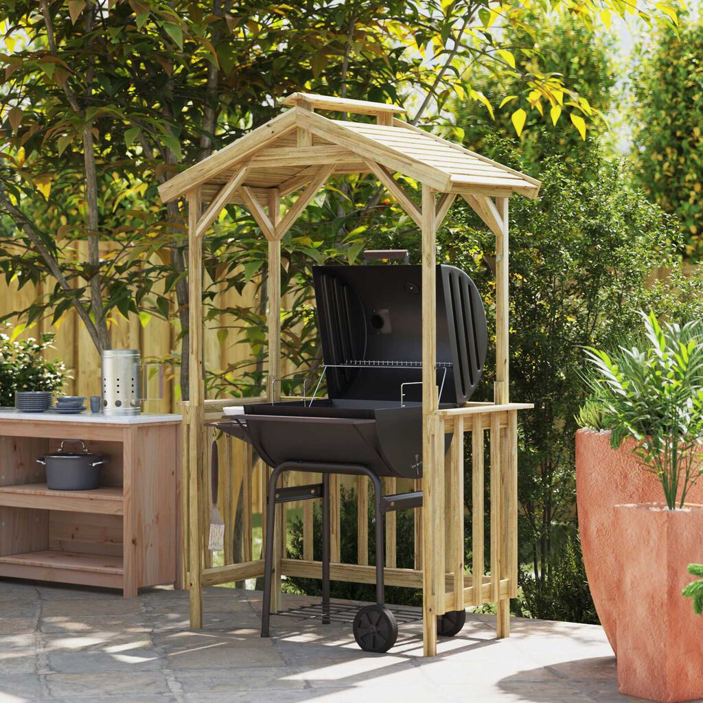 vidaXL BBQ Σκεπή 133.5x63x200 εκ. Επεξεργασμένο Ξύλο Πεύκου