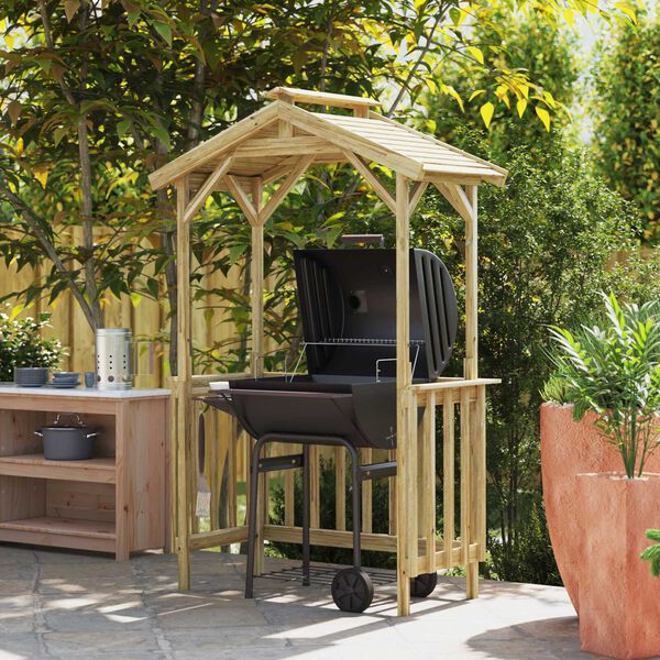 vidaXL BBQ Σκεπή 133.5x63x200 εκ. Επεξεργασμένο Ξύλο Πεύκου