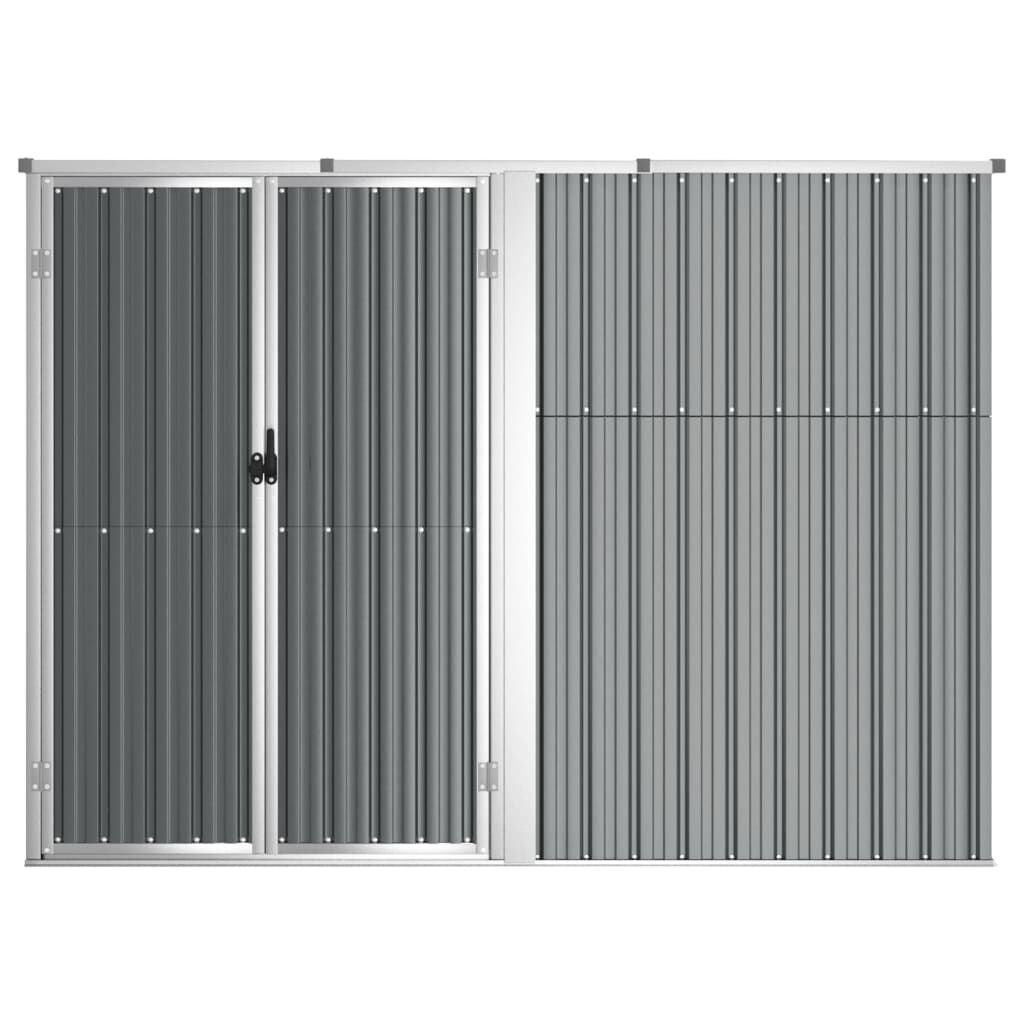 vidaXL Αποθήκη Εργαλείων Κήπου Γκρι 225 x 89 x 161 εκ. Γαλβαν. Ατσάλι