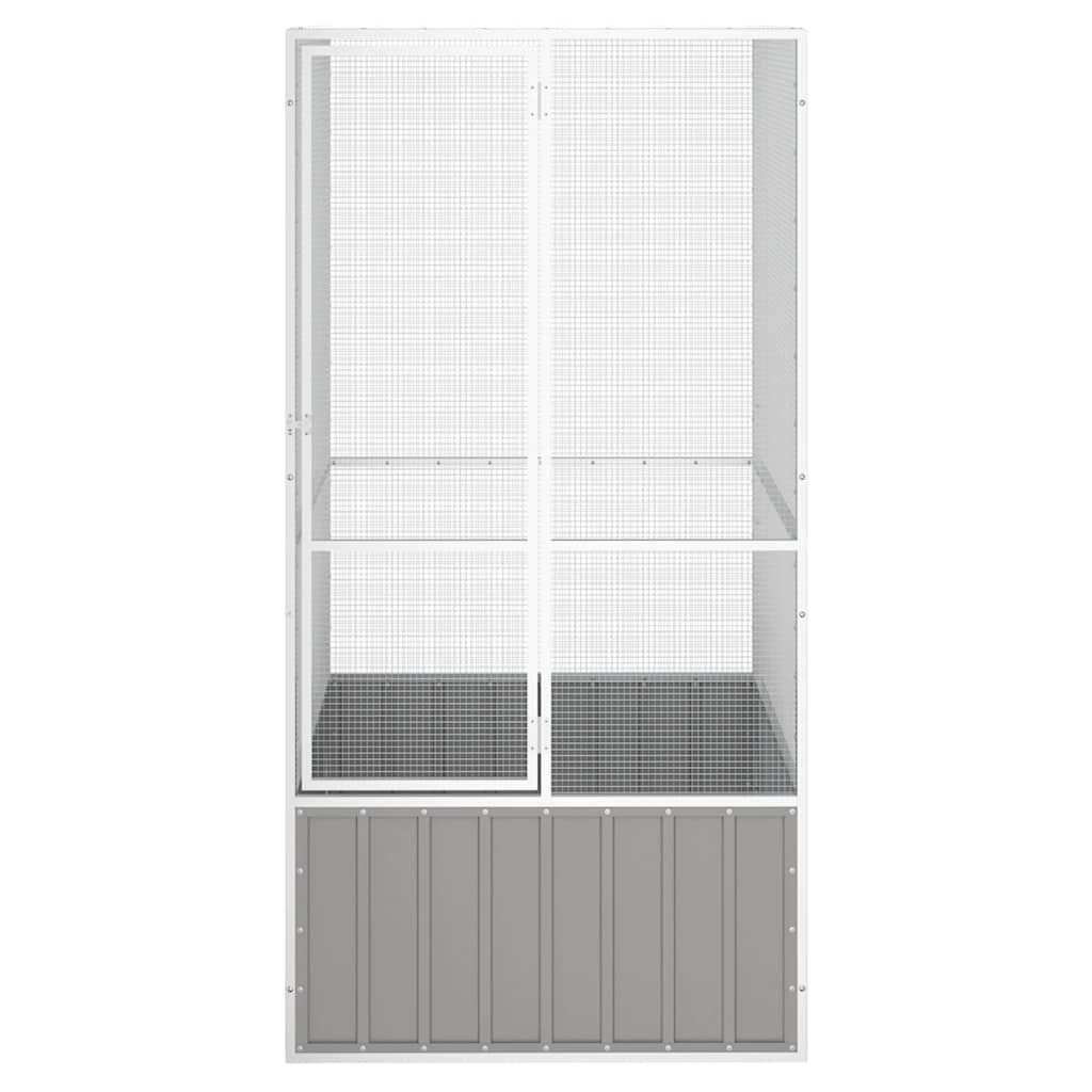 vidaXL Κλουβί Πουλιών Γκρι 111x107x211,5 εκ από Γαλβανισμένο Χάλυβα