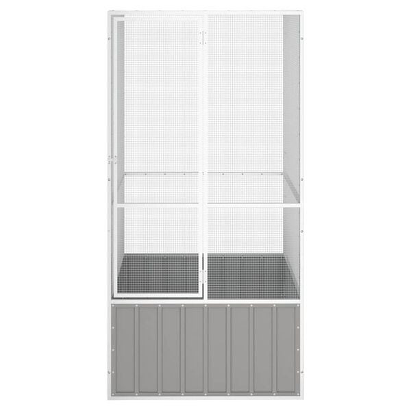 vidaXL Κλουβί Πουλιών Γκρι 111x107x211,5 εκ από Γαλβανισμένο Χάλυβα