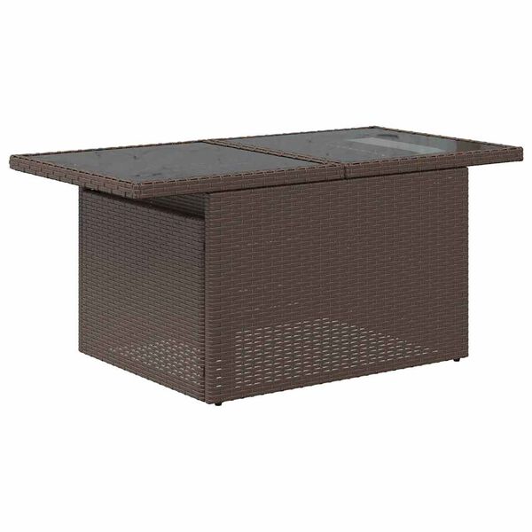 vidaXL Σετ Καναπέ Κήπου με αποθήκευση 8 pcs Καφέ Πολυ ράταν