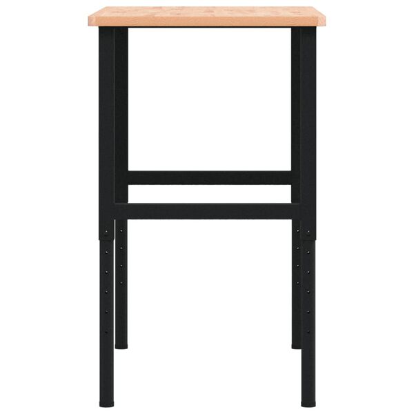 vidaXL Πάγκος Εργασίας Ορθογώνιος 100x60x(71,5-98) εκ Μασίφ Ξύλο Οξιάς
