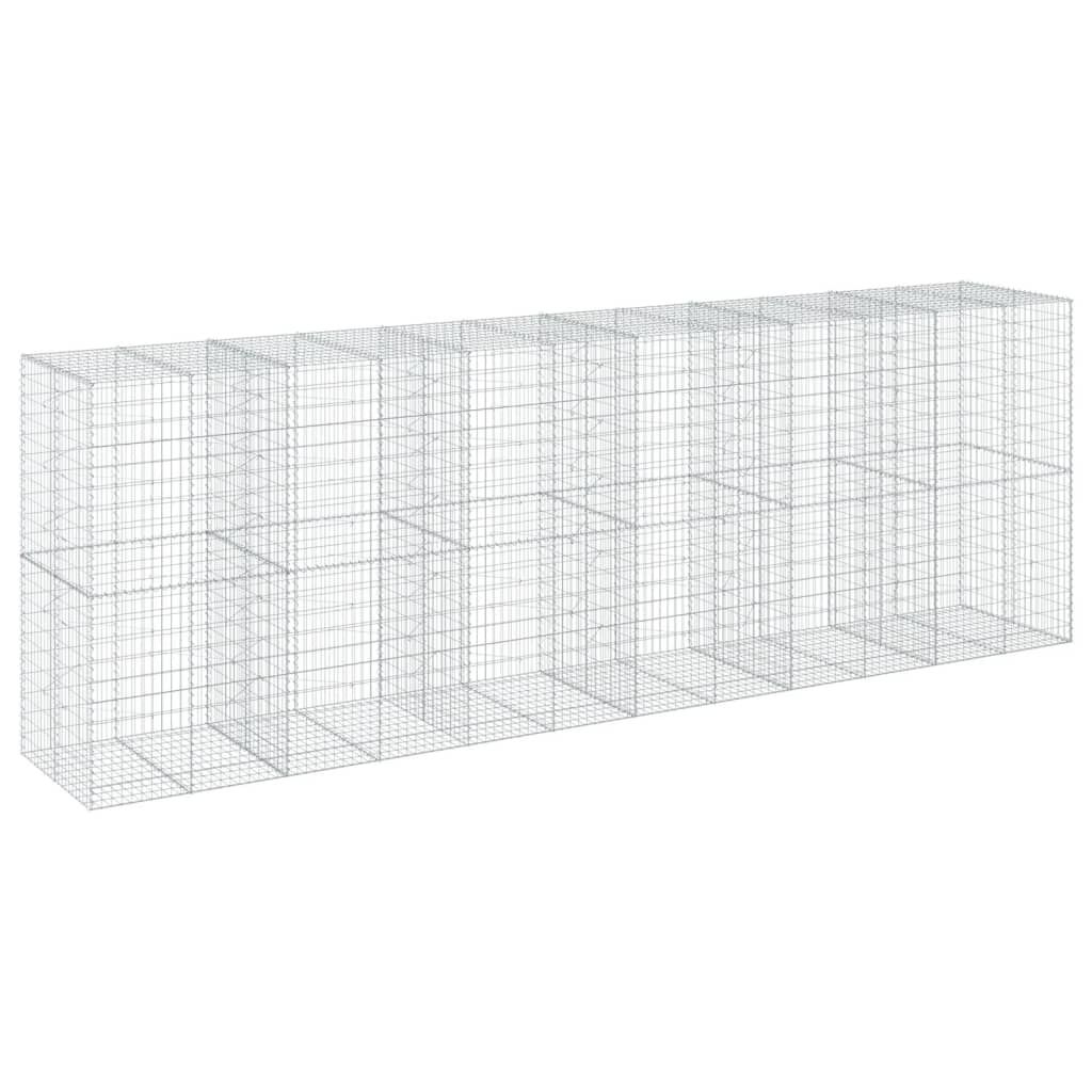vidaXL Συρματοκιβώτιο με Κάλυμμα 600x100x200εκ από Γαλβανισμένο Χάλυβα