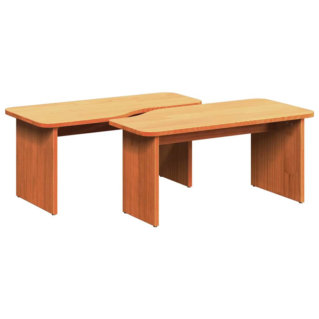 vidaXL Τραπεζάκι σαλονιού 2 pcs Καφέ κεριού 100 x 69 x 35.5 εκατοστά