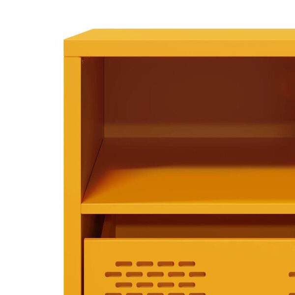 vidaXL Έπιπλο Τηλεόρασης Μουσταρδί 68x39x43,5 εκ. Ατσάλι Ψυχρής Έλασης